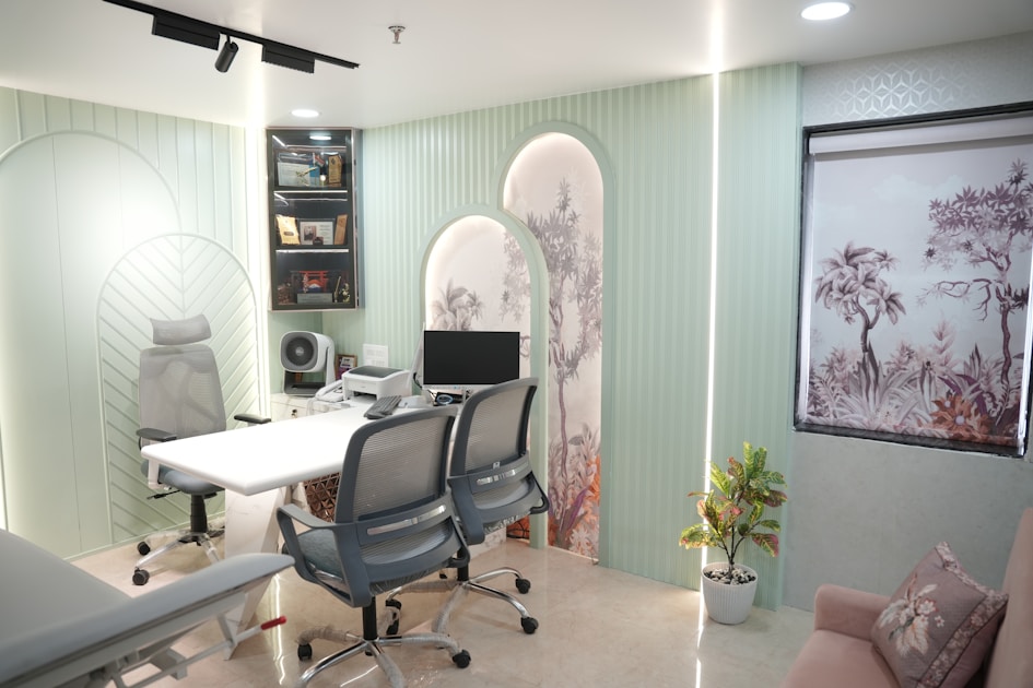 medical clinic reception desk professional